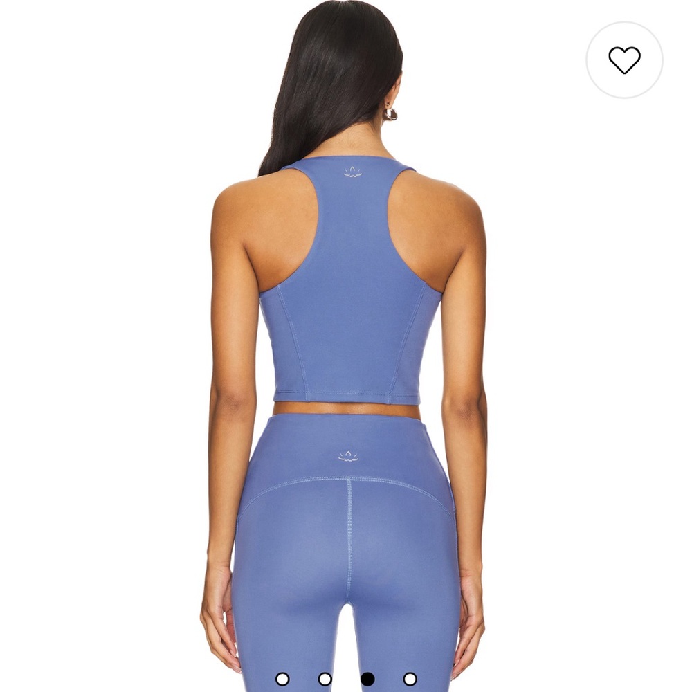 NWT Beyond Yoga Set: Powerbeyond Midi Legging Cropped Tank Hazy Peri Peri Small - Picture 3 of 7